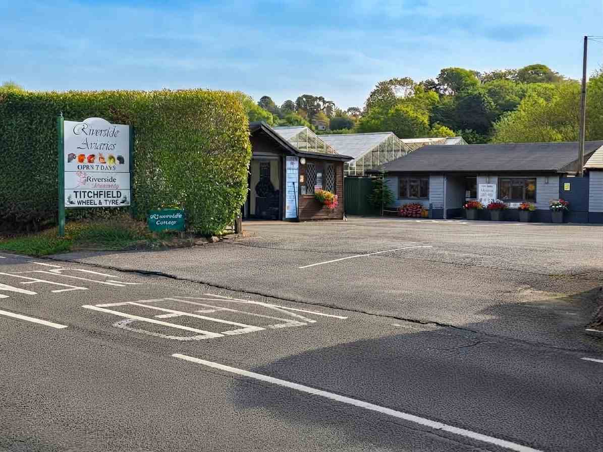 Riverside Aviaries as seen from Mill Lane, Titchfield